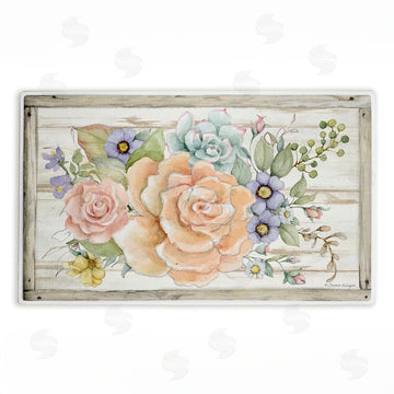 Susan Winget | Rose Succulent Bouquet Plush Bath Mat