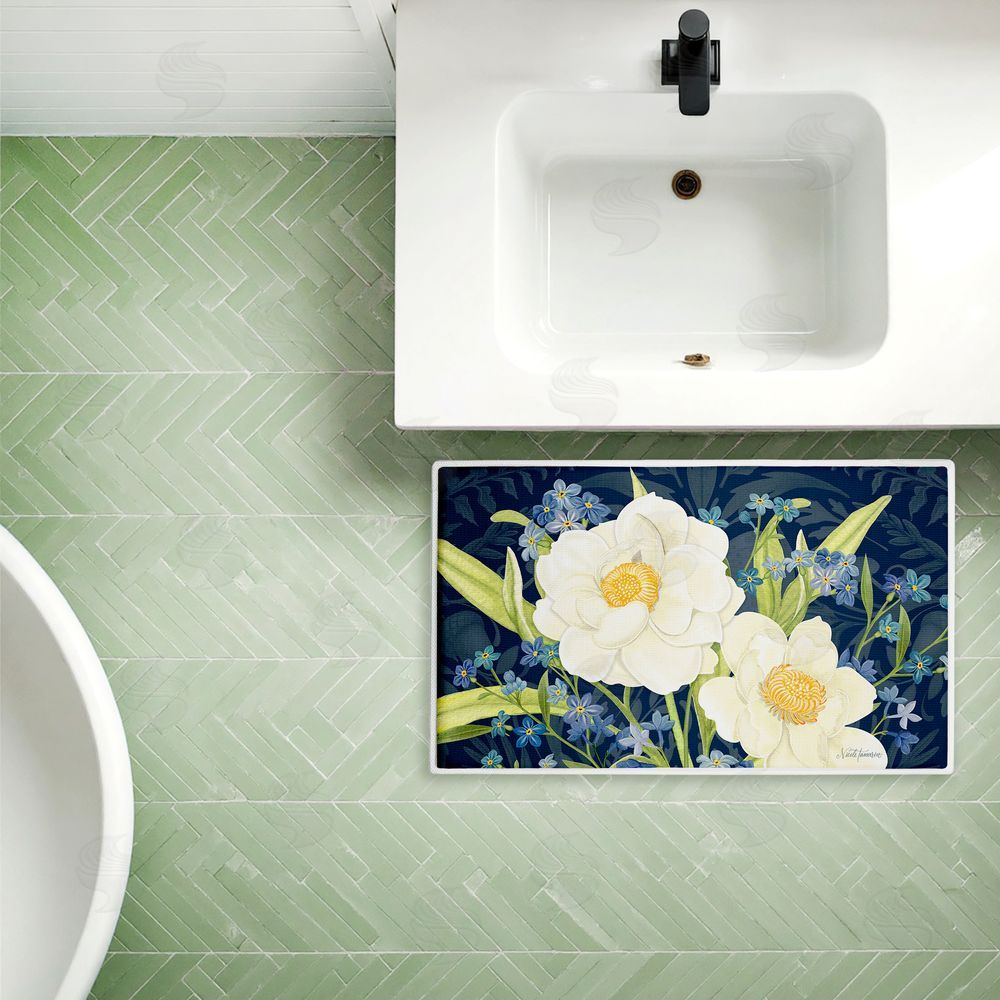 Nicole Tamarin | Enchanted Midnight Garden Plush Bath Mat