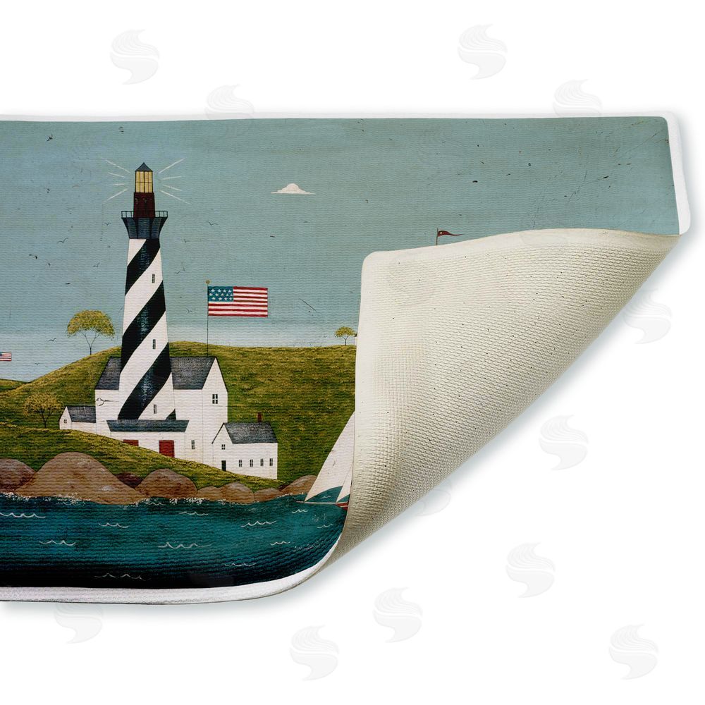 Warren Kimble | Coastal Breeze Lighthouse Harbor Plush Bath Mat