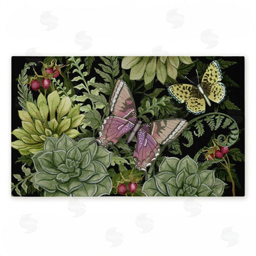 Nicole Tamarin | Dark Succulents Midnight Garden Non-Woven Door Mat