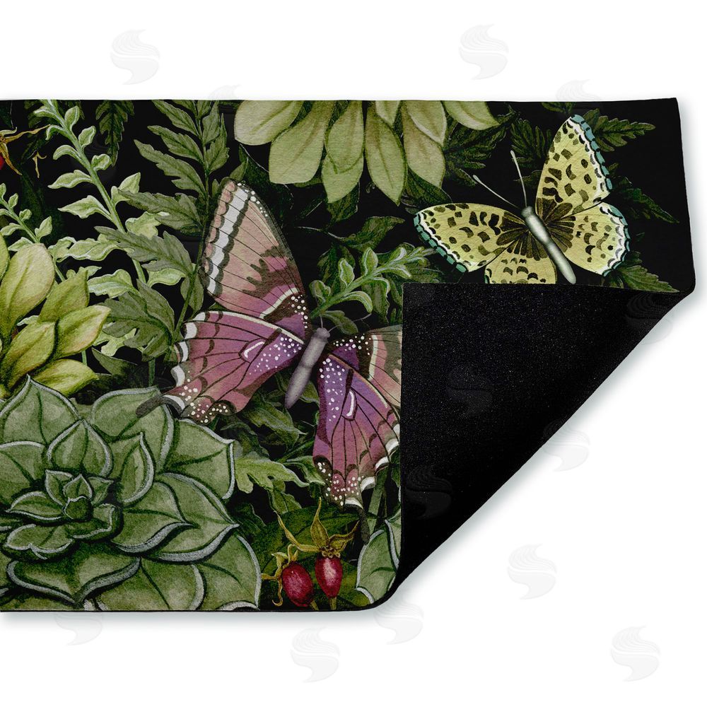 Nicole Tamarin | Dark Succulents Midnight Garden Non-Woven Door Mat