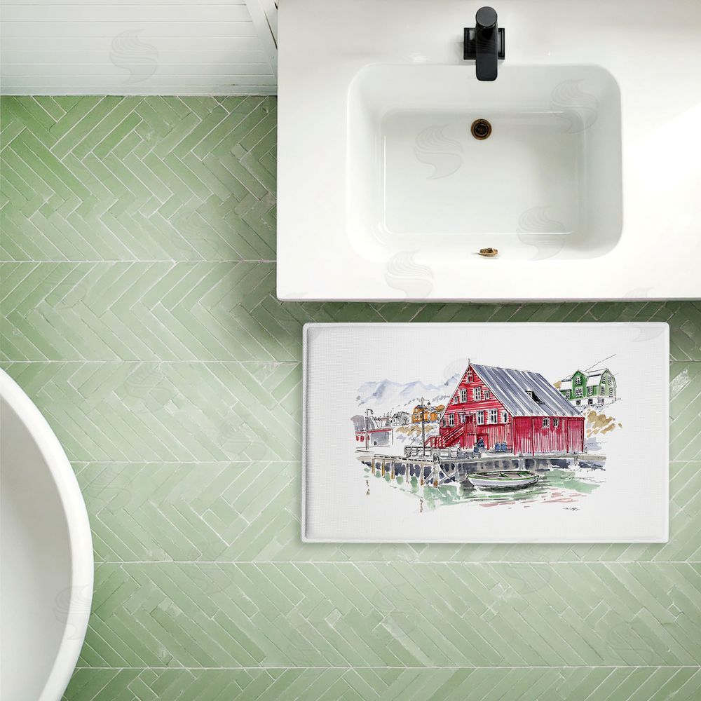 Tim Coffey | Wanderlust Coastal Dock Plush Bath Mat