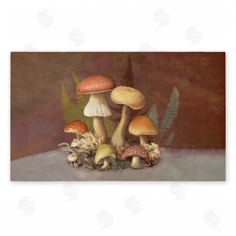 Tim Coffey | Mushrooms & Ferns on Brown Non-Woven Door Mat