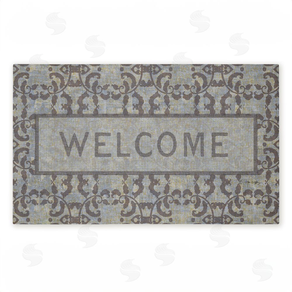 Tim Coffey | Gray Vintage Pattern Welcome Non-Woven Door Mat