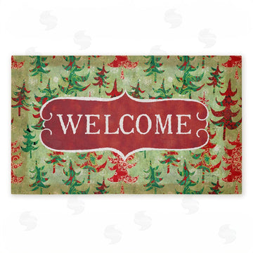 Tim Coffey | Antique Welcome Whimsical Trees Non-Woven Door Mat