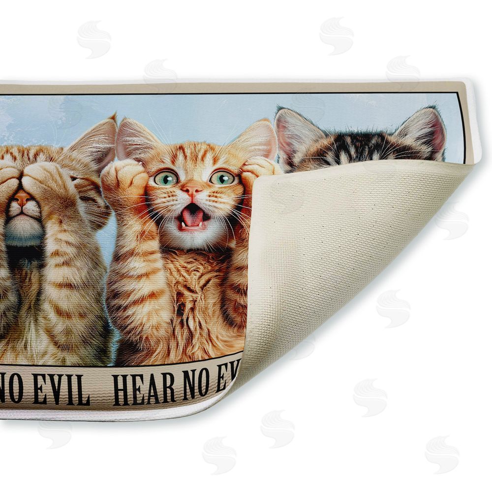 Jim Baldwin | See No Evil Cats Trio Plush Bath Mat