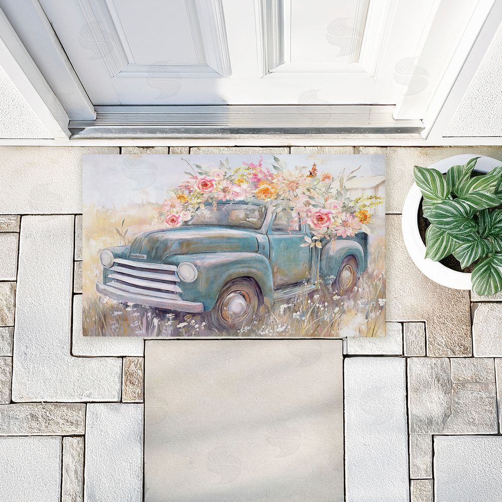 Nina Blue | Country Cargo Roses Non-Woven Door Mat