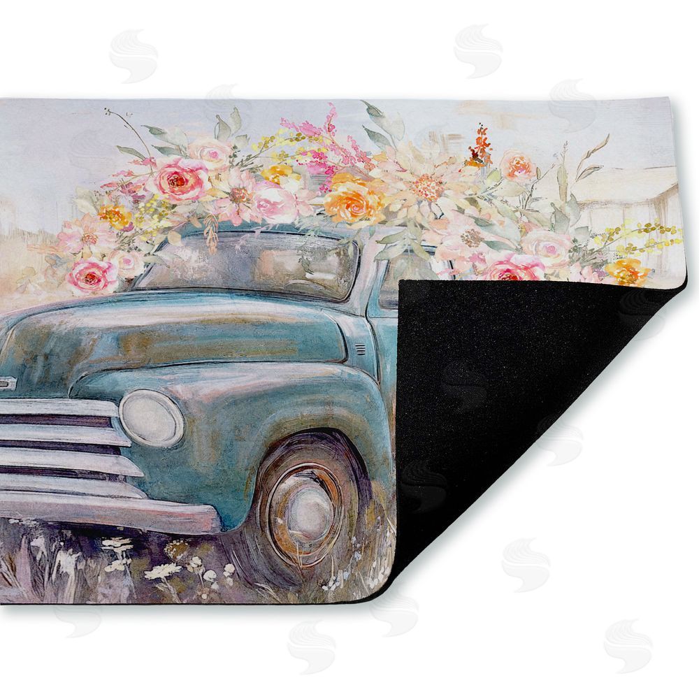 Nina Blue | Country Cargo Roses Non-Woven Door Mat