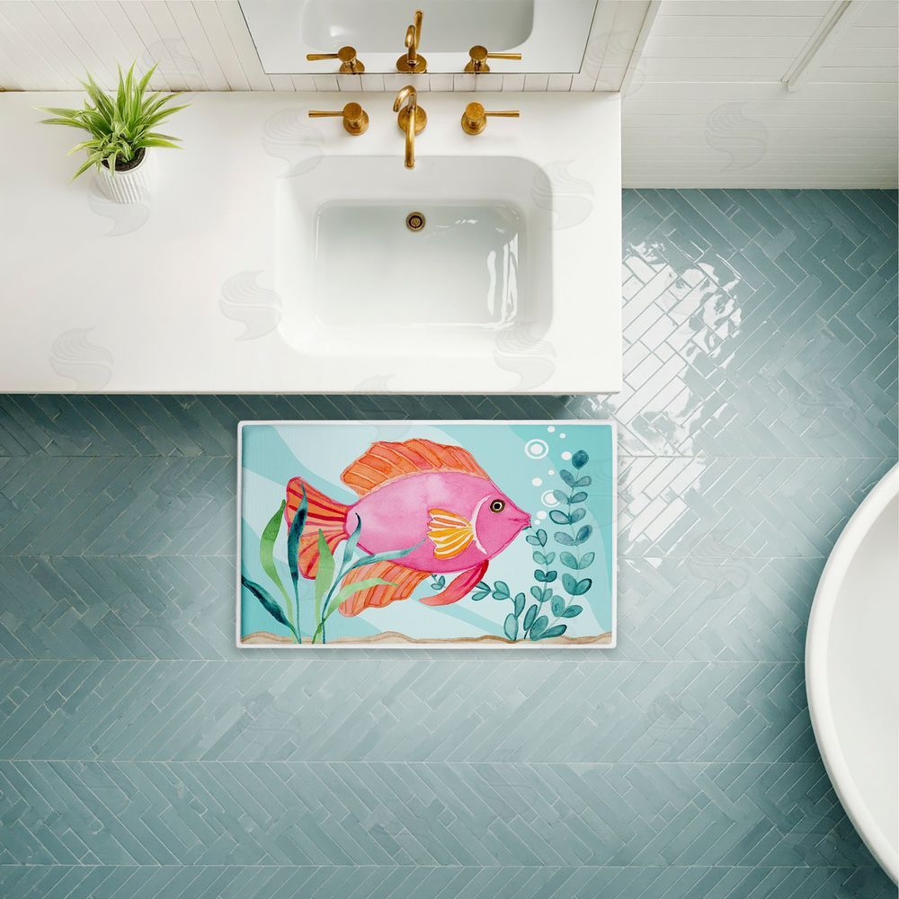 Audrey Jeanne Roberts | Fun Bright Fish Underwater Plush Bath Mat