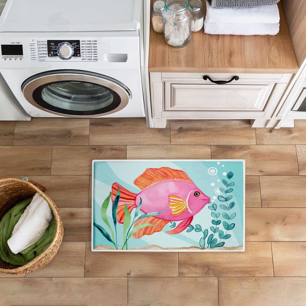 Audrey Jeanne Roberts | Fun Bright Fish Underwater Plush Bath Mat