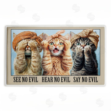 Jim Baldwin | No Evil Cats Trio Plush Bath Mat