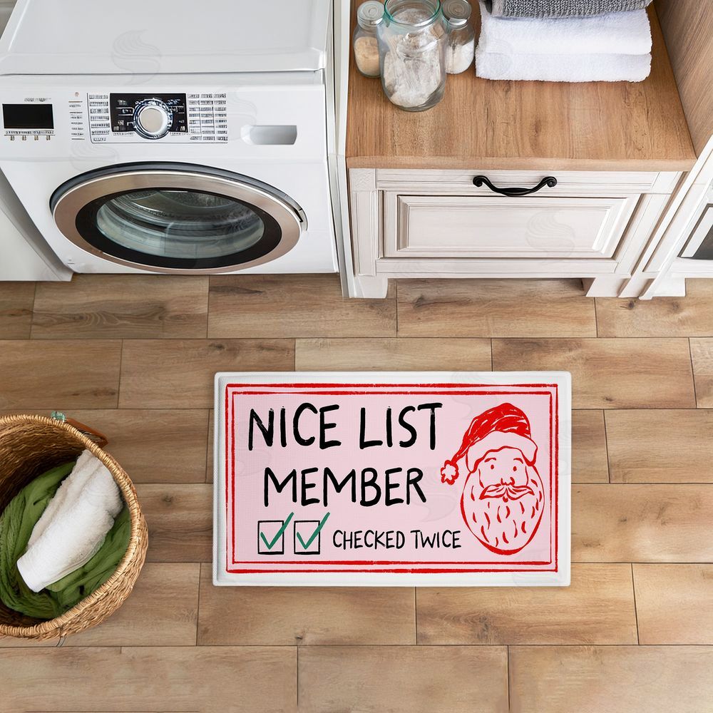 JJ Design House LLC | Pink Nice List Ticket Plush Bath Mat