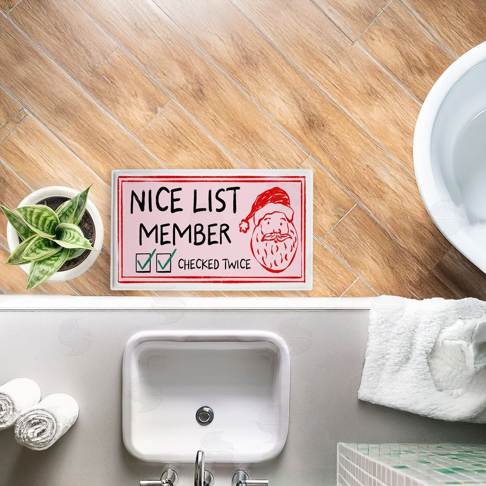 JJ Design House LLC | Pink Nice List Ticket Plush Bath Mat