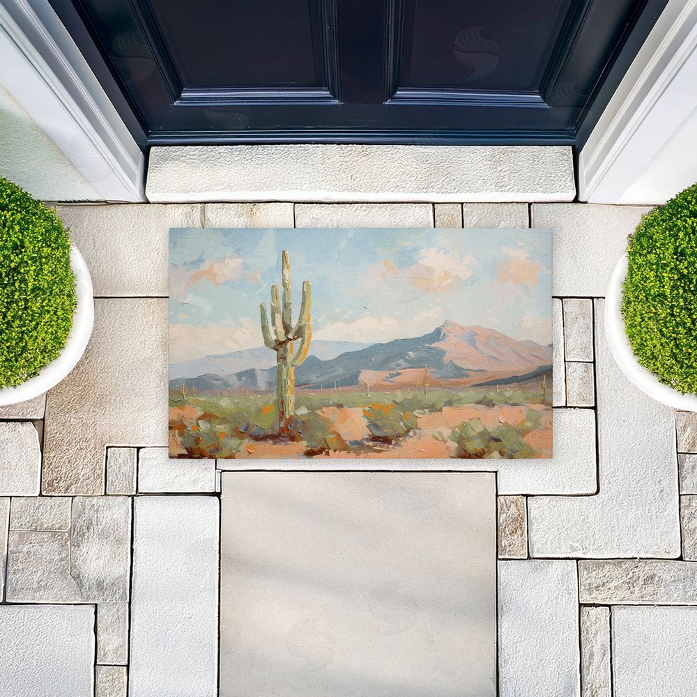 Nina Blue | Cactus & Mountain View Non-Woven Door Mat