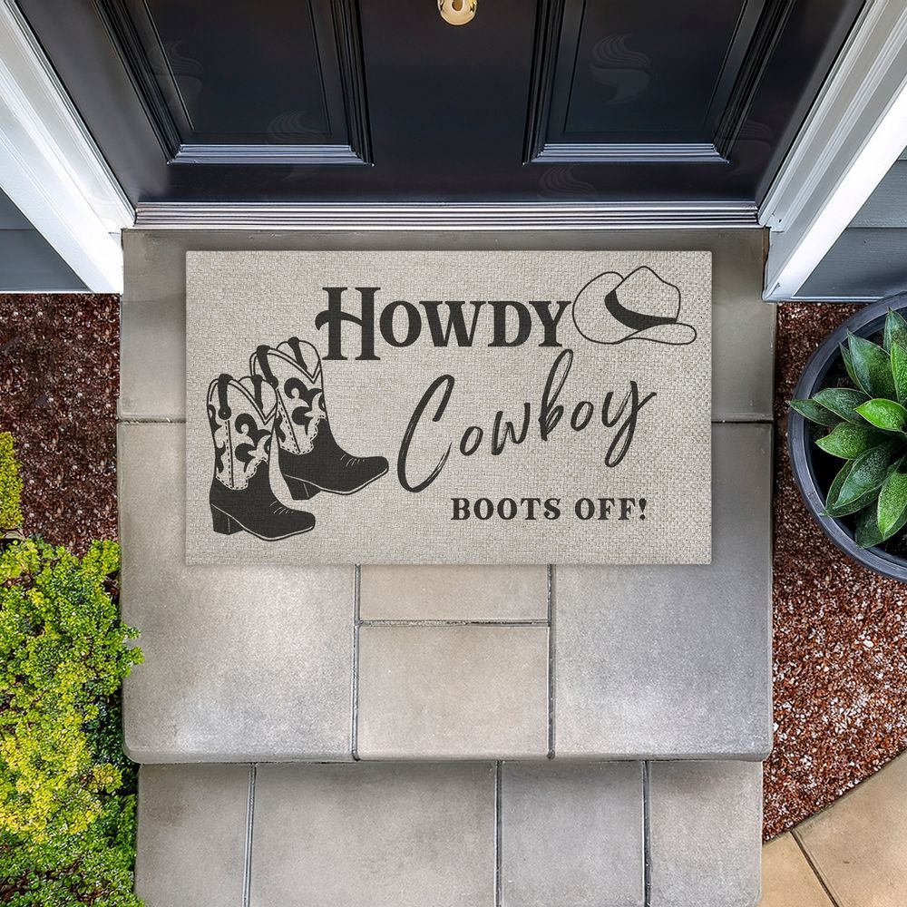 Deane Beesley | Cowboy Boots Off Entry Faux Sisal Door Mat