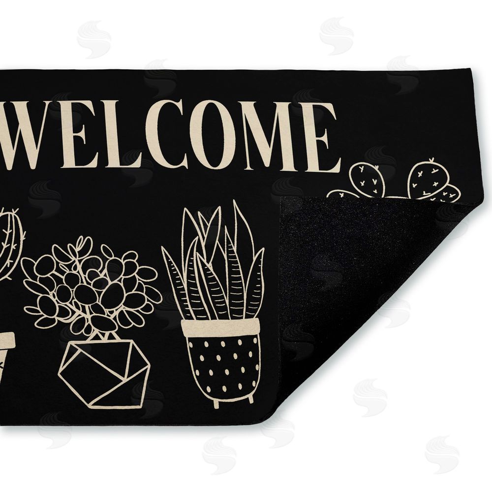 Deane Beesley | Black & Cream Cactus Welcome Non-Woven Door Mat