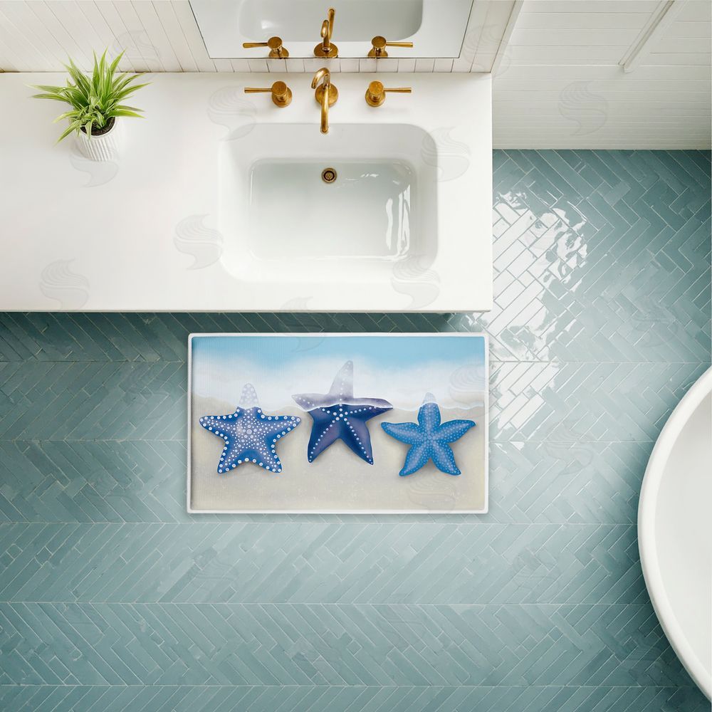 Darlene Seale | By The Shore Starfish Plush Bath Mat