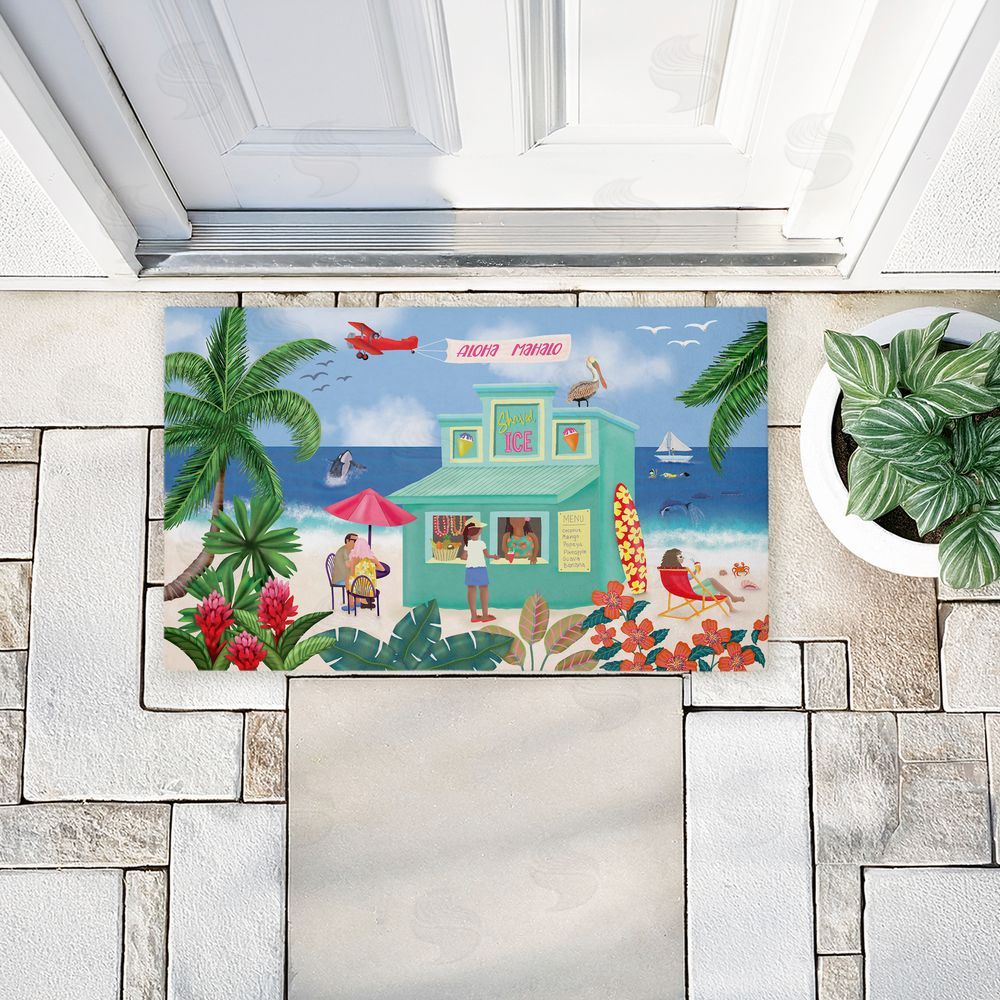 Darlene Seale | Aloha Island Beach Scene Non-Woven Door Mat
