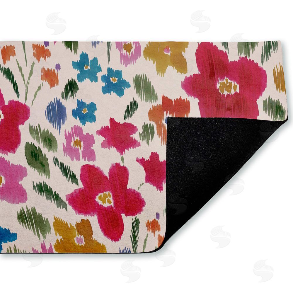 Heather McLaughlin | Boho Ikat Flowers Non-Woven Door Mat