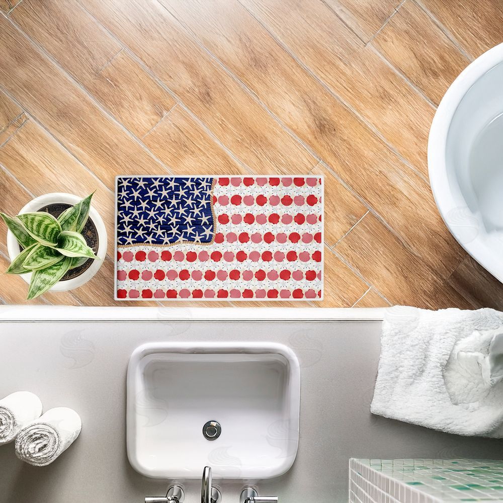 Arrolynn Weiderhold | Nautical Vibe Flag Plush Bath Mat
