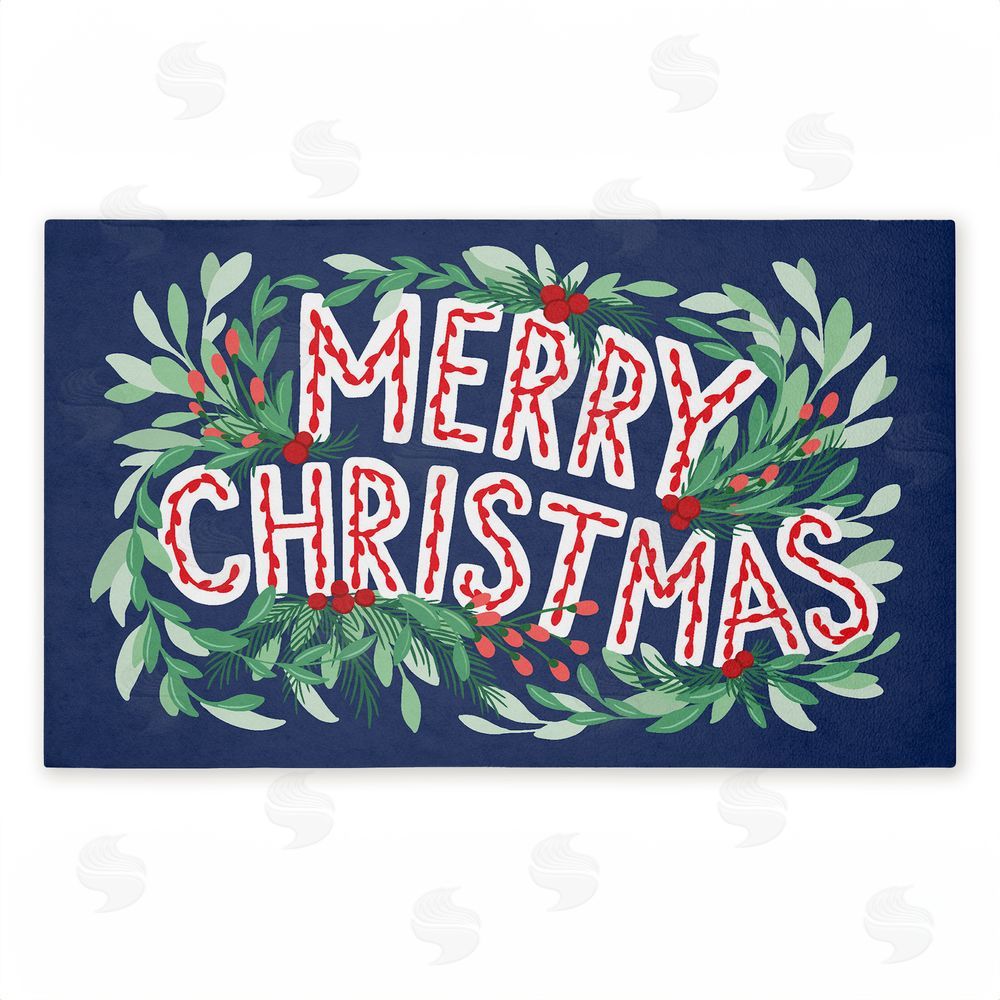 Heather McLaughlin | Merry Christmas & Greenery Non-Woven Door Mat