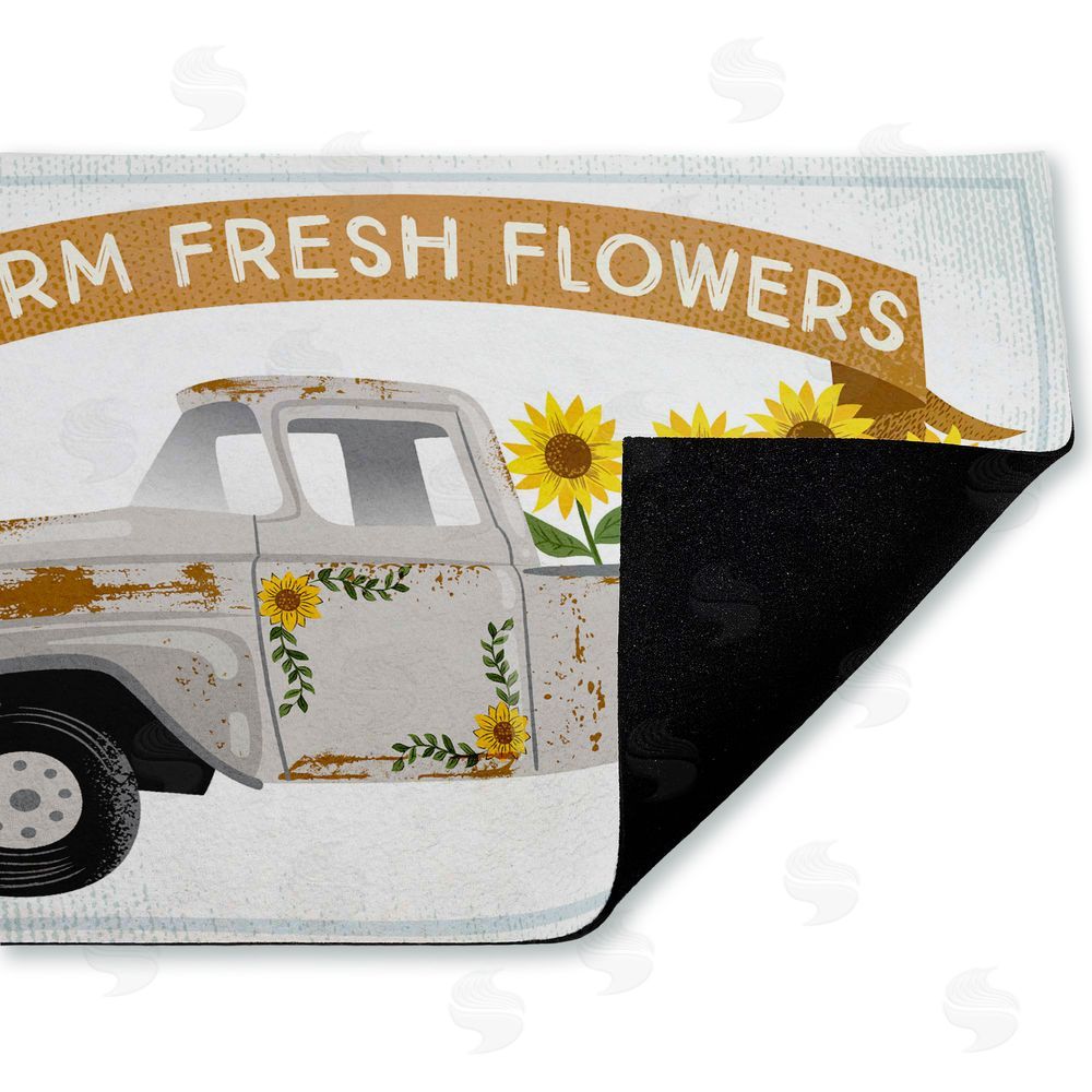Arrolynn Weiderhold | Autumn Farm Flowers Truck Non-Woven Door Mat