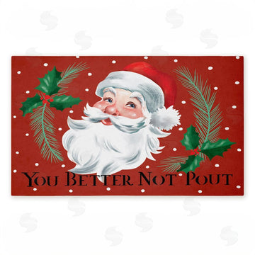 Caverly Smith | Better Not Pout Vintage Santa Non-Woven Door Mat