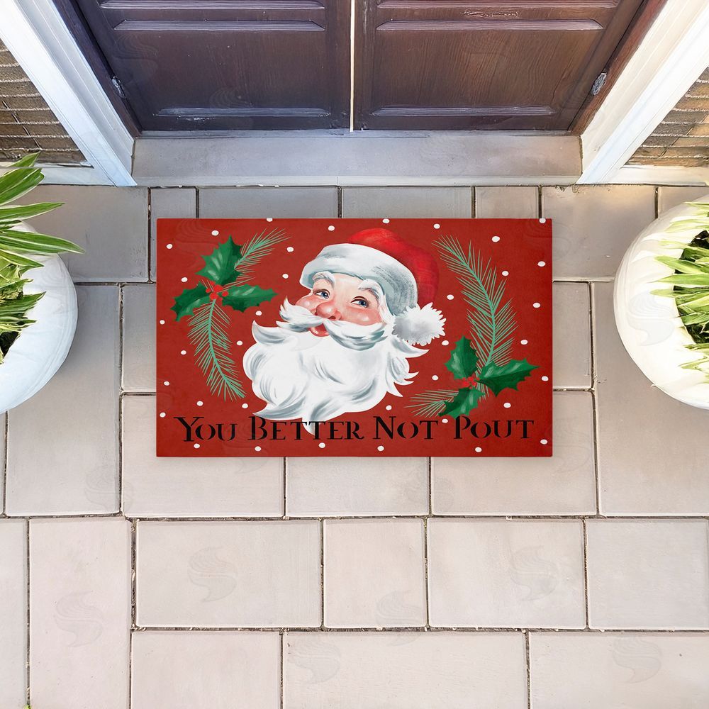 Caverly Smith | Better Not Pout Vintage Santa Non-Woven Door Mat