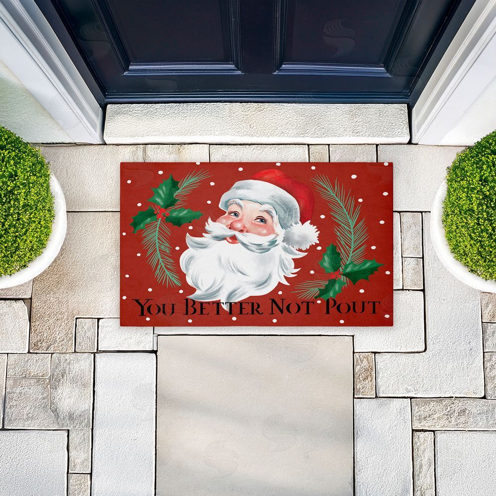 Caverly Smith | Better Not Pout Vintage Santa Non-Woven Door Mat