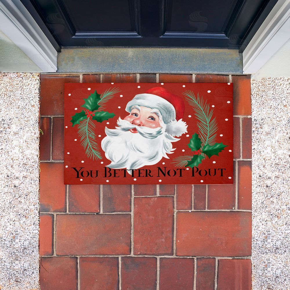 Caverly Smith | Better Not Pout Vintage Santa Non-Woven Door Mat