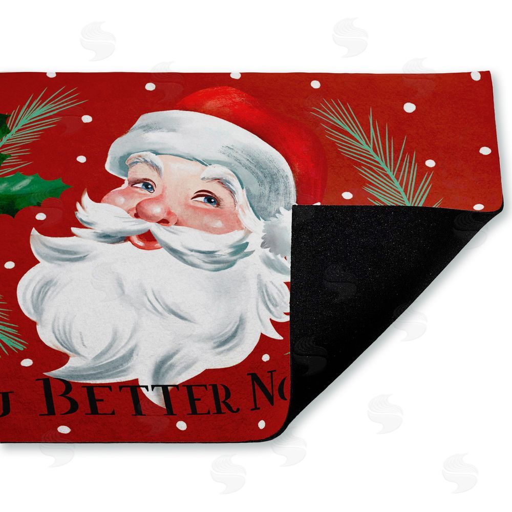 Caverly Smith | Better Not Pout Vintage Santa Non-Woven Door Mat
