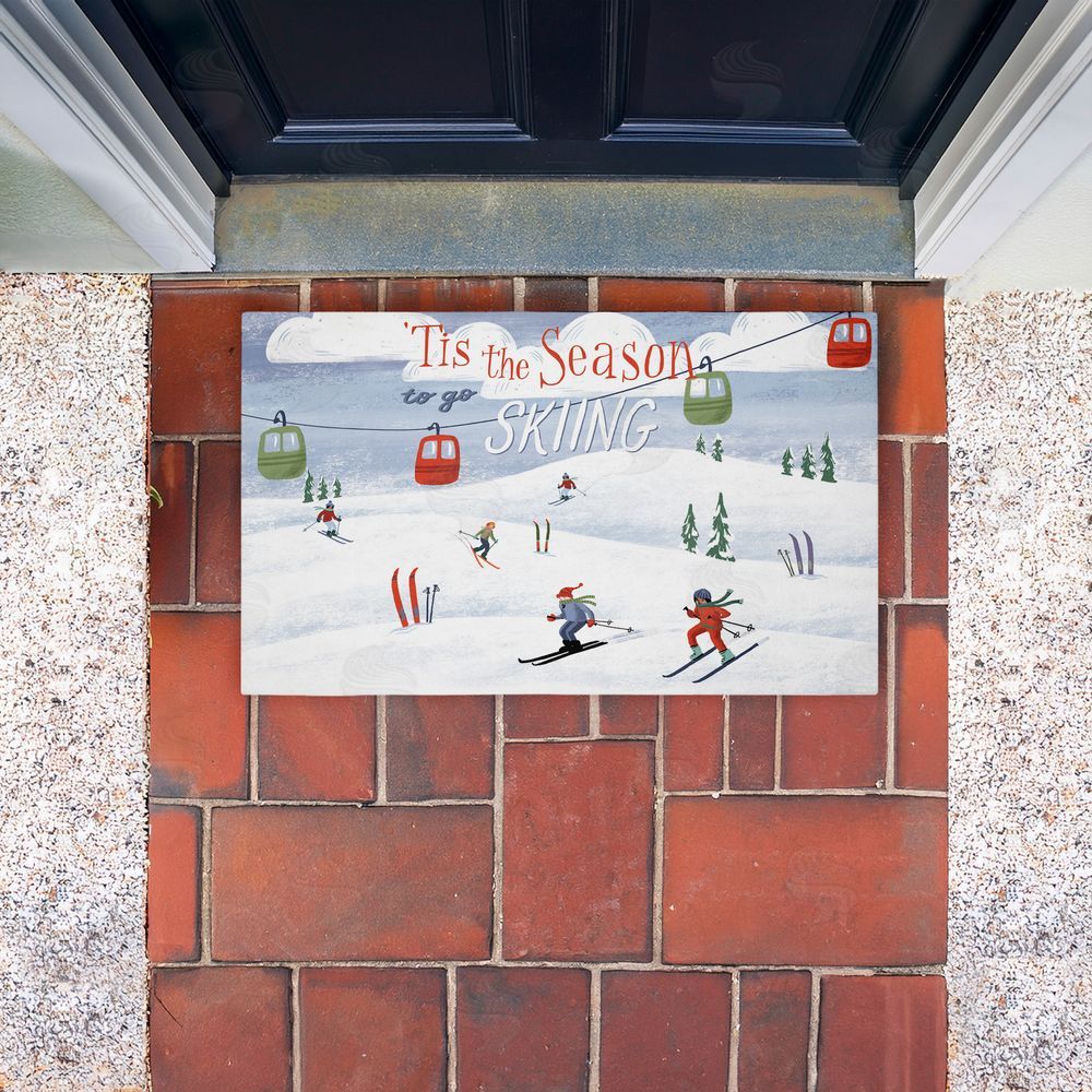 Caverly Smith | Tis The Season Ski Slopes Non-Woven Door Mat