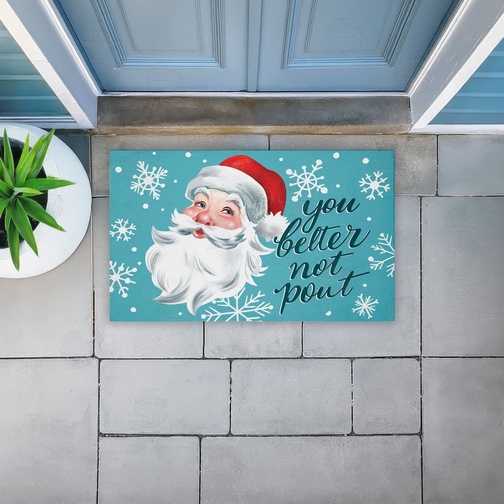 Caverly Smith | Better Not Pout Antique Santa Non-Woven Door Mat