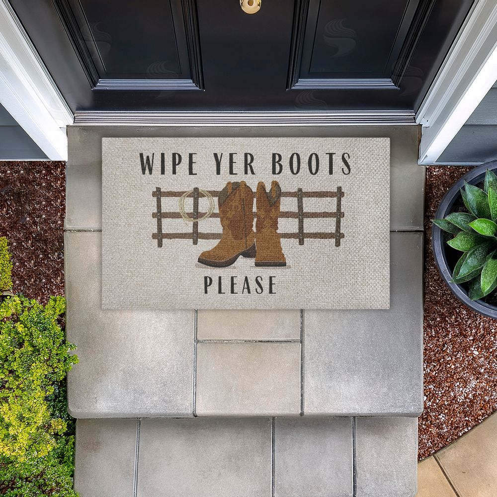 Darlene Seale | Wipe Yer Boots Please Faux Sisal Door Mat