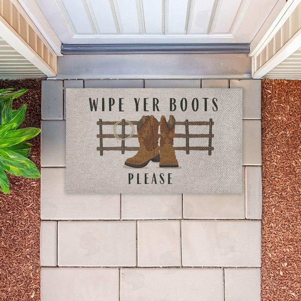 Darlene Seale | Wipe Yer Boots Please Faux Sisal Door Mat