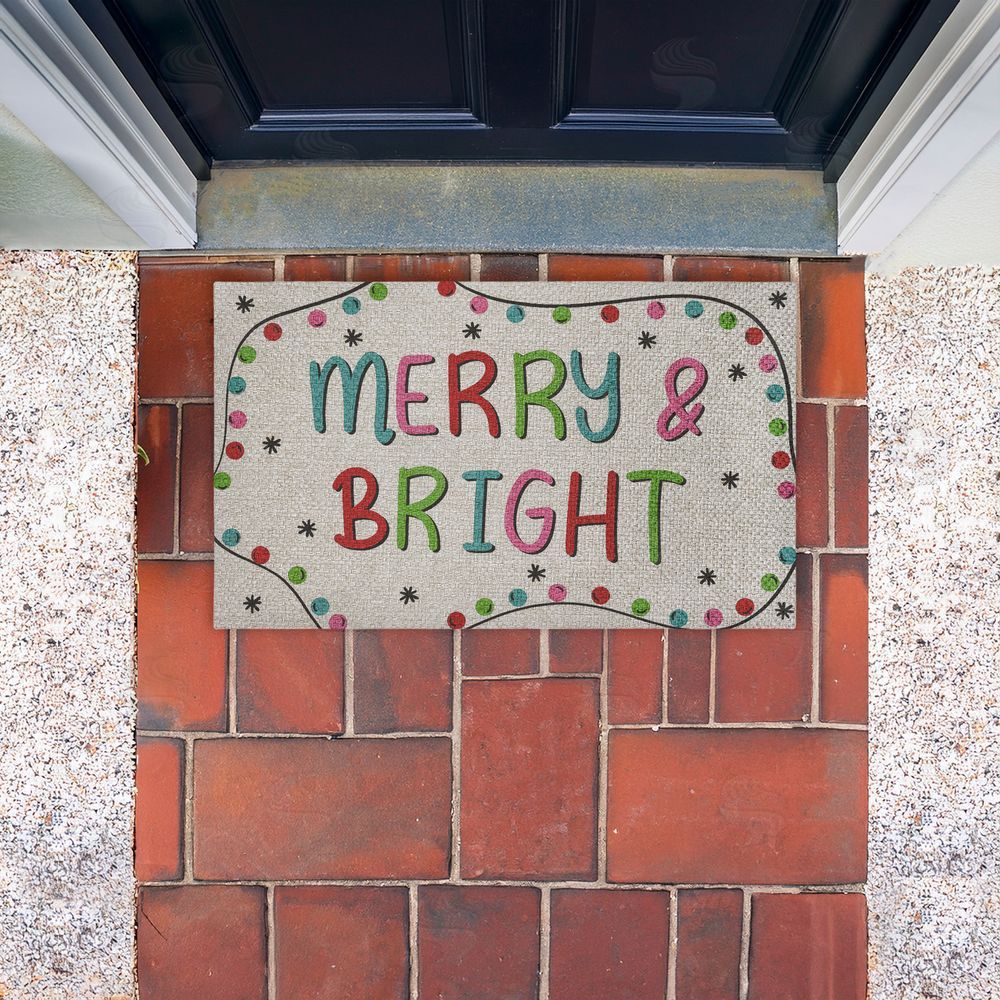 Emily Cromwell | Merry & Bright Ornament Border Faux Sisal Door Mat