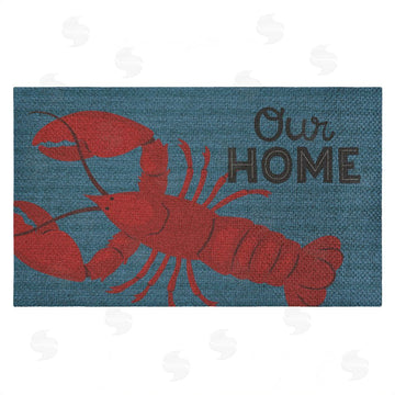 Gail Veillette | Our Home Lobster & Stripes Faux Sisal Door Mat