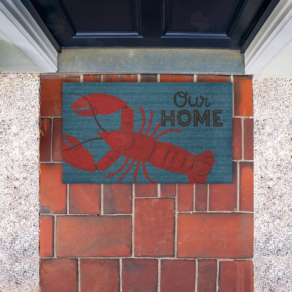 Gail Veillette | Our Home Lobster & Stripes Faux Sisal Door Mat