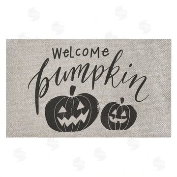 Caverly Smith | Welcome Pumpkin Minimal Faux Sisal Door Mat