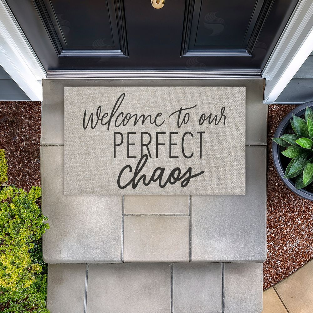 Doodles.Ink. | Welcome Perfect Chaos Faux Sisal Door Mat
