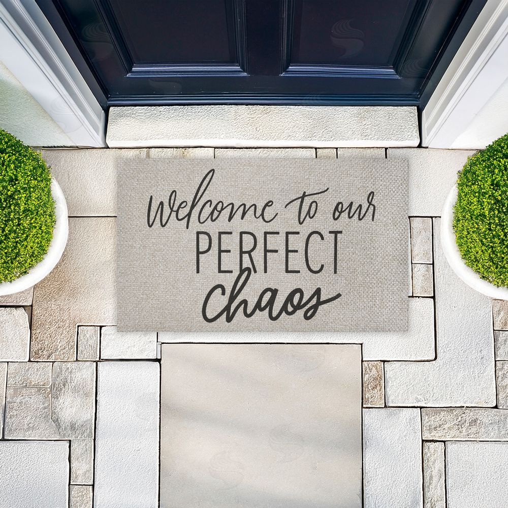 Doodles.Ink. | Welcome Perfect Chaos Faux Sisal Door Mat