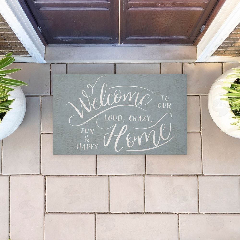 Caroline Alfreds | Loud Crazy Fun Happy Welcome Non-Woven Door Mat