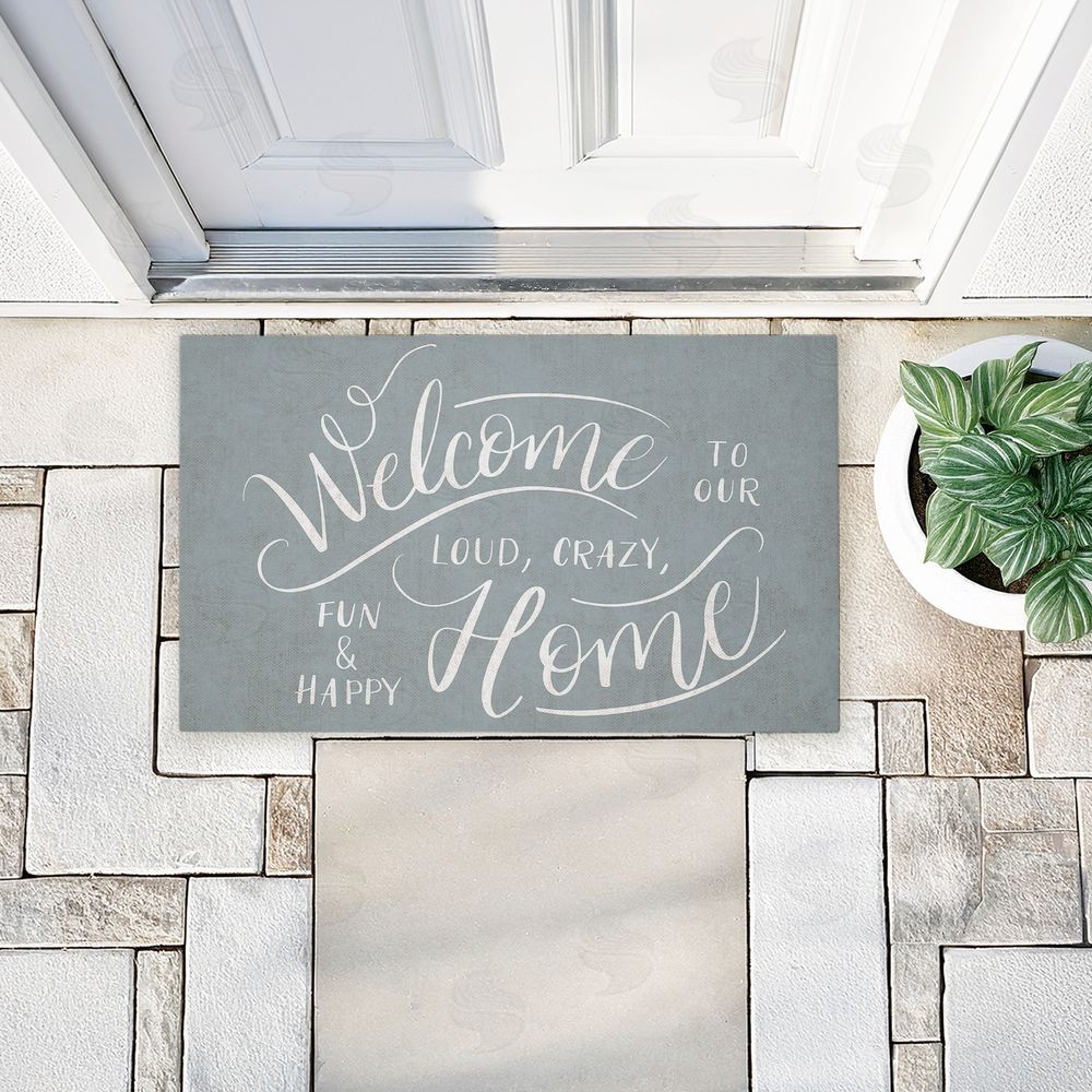 Caroline Alfreds | Loud Crazy Fun Happy Welcome Non-Woven Door Mat
