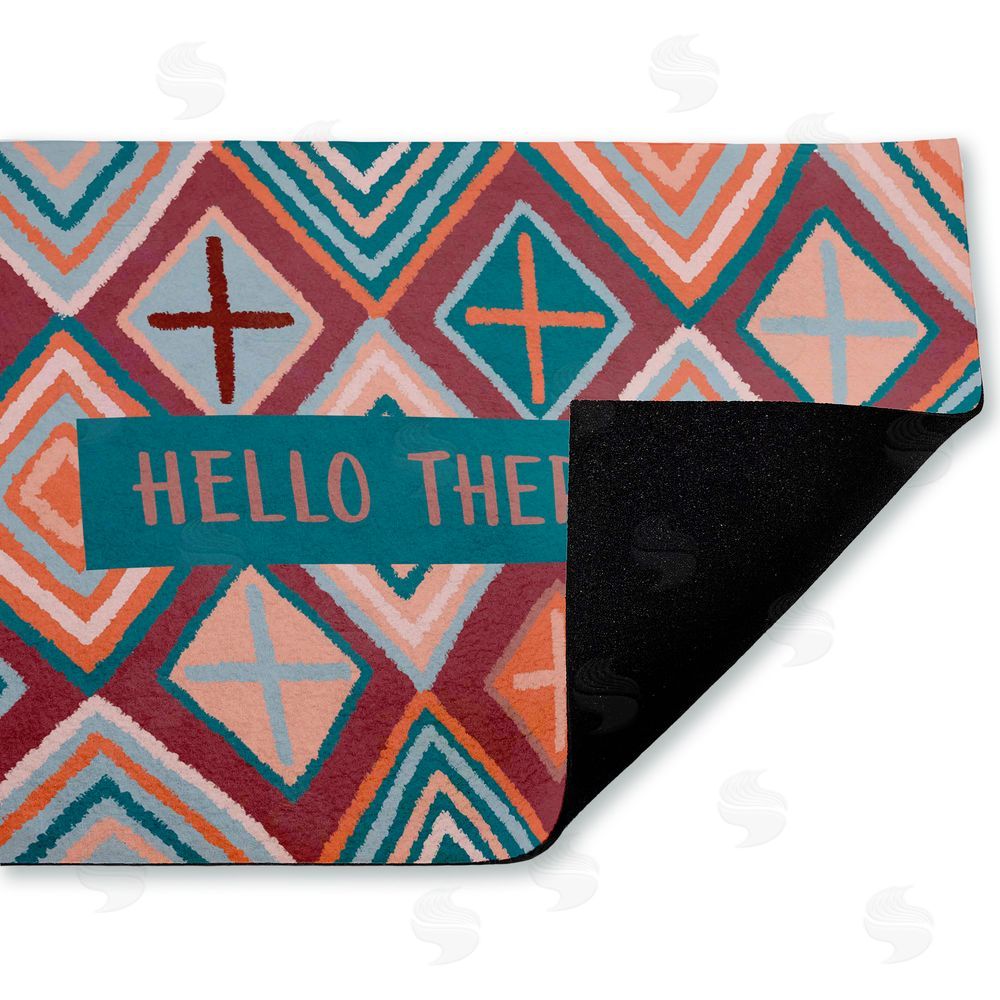 Darlene Seale | Hello There on Geometric Non-Woven Door Mat
