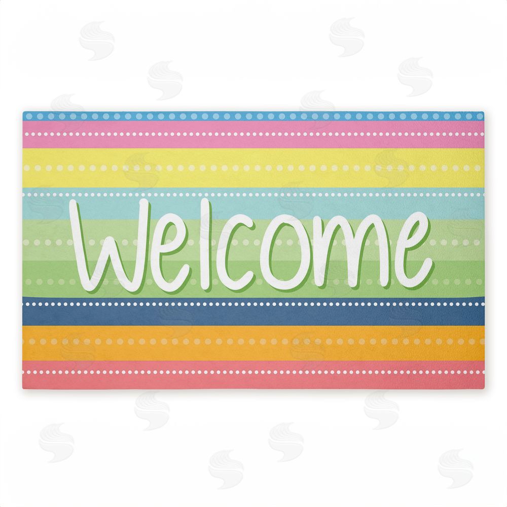 Emily Cromwell | Spring Striped Welcome Non-Woven Door Mat