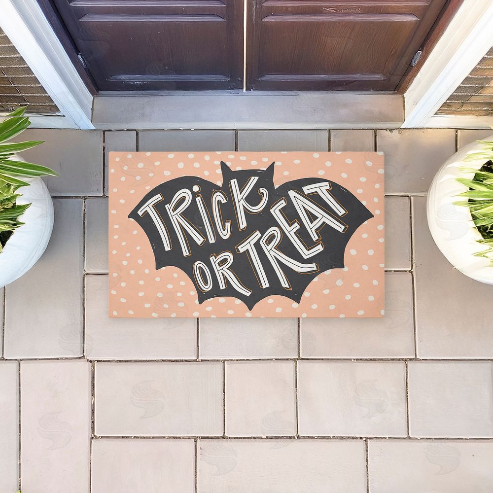 Caroline Alfreds | Trick Or Treat Polka Dot Bat Non-Woven Door Mat