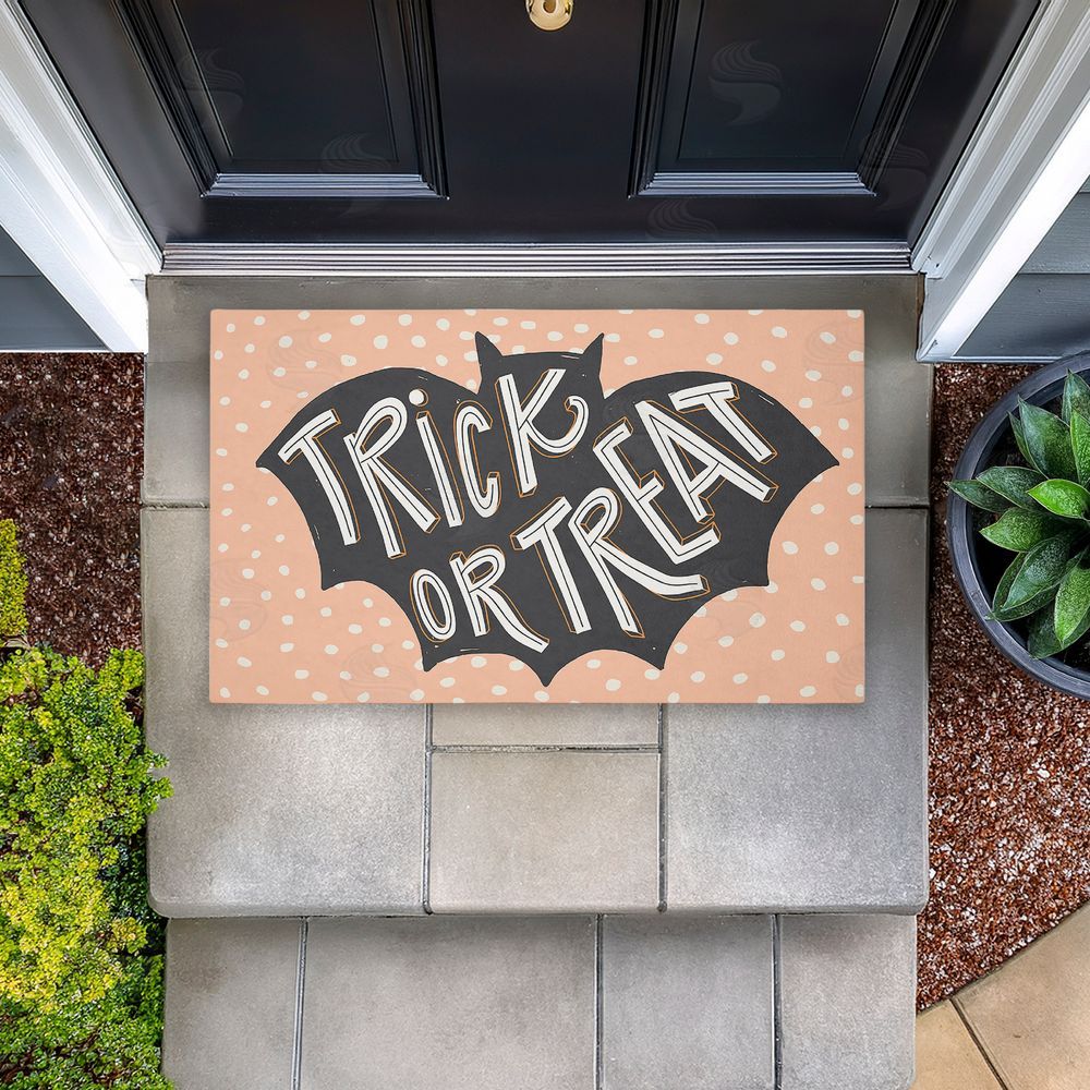Caroline Alfreds | Trick Or Treat Polka Dot Bat Non-Woven Door Mat