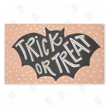 Caroline Alfreds | Trick Or Treat Polka Dot Bat Non-Woven Door Mat