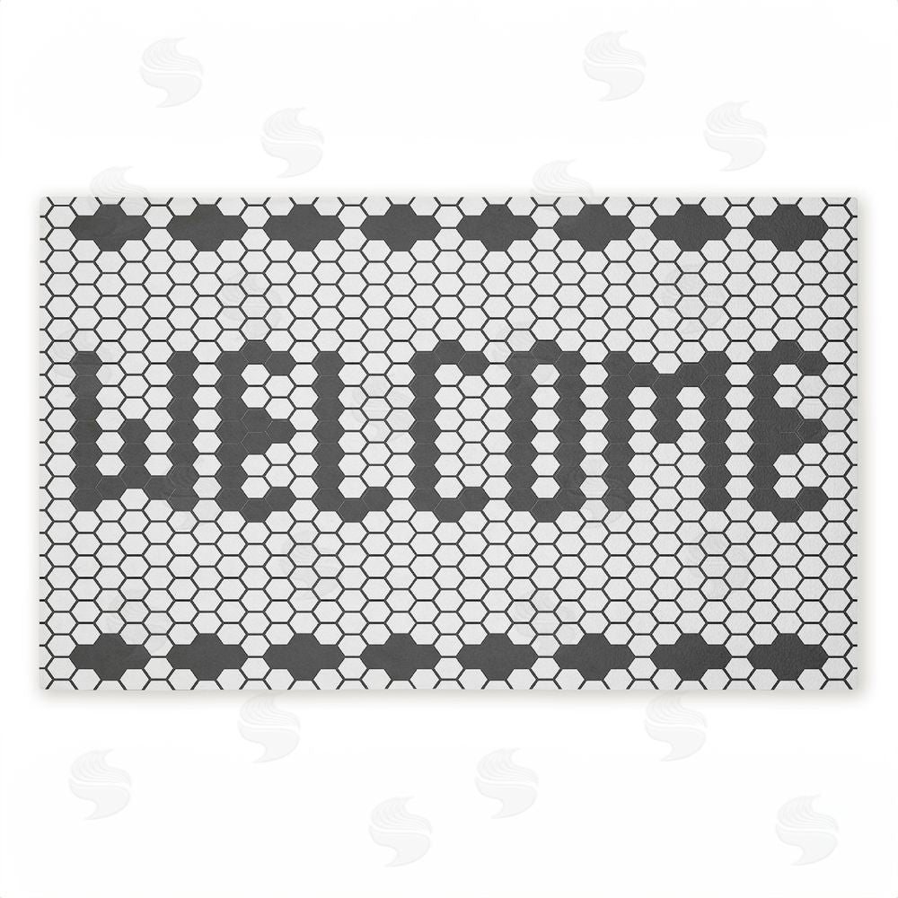 Angela Nickeas | Welcome Hexagonal Faux Tile Non-Woven Door Mat