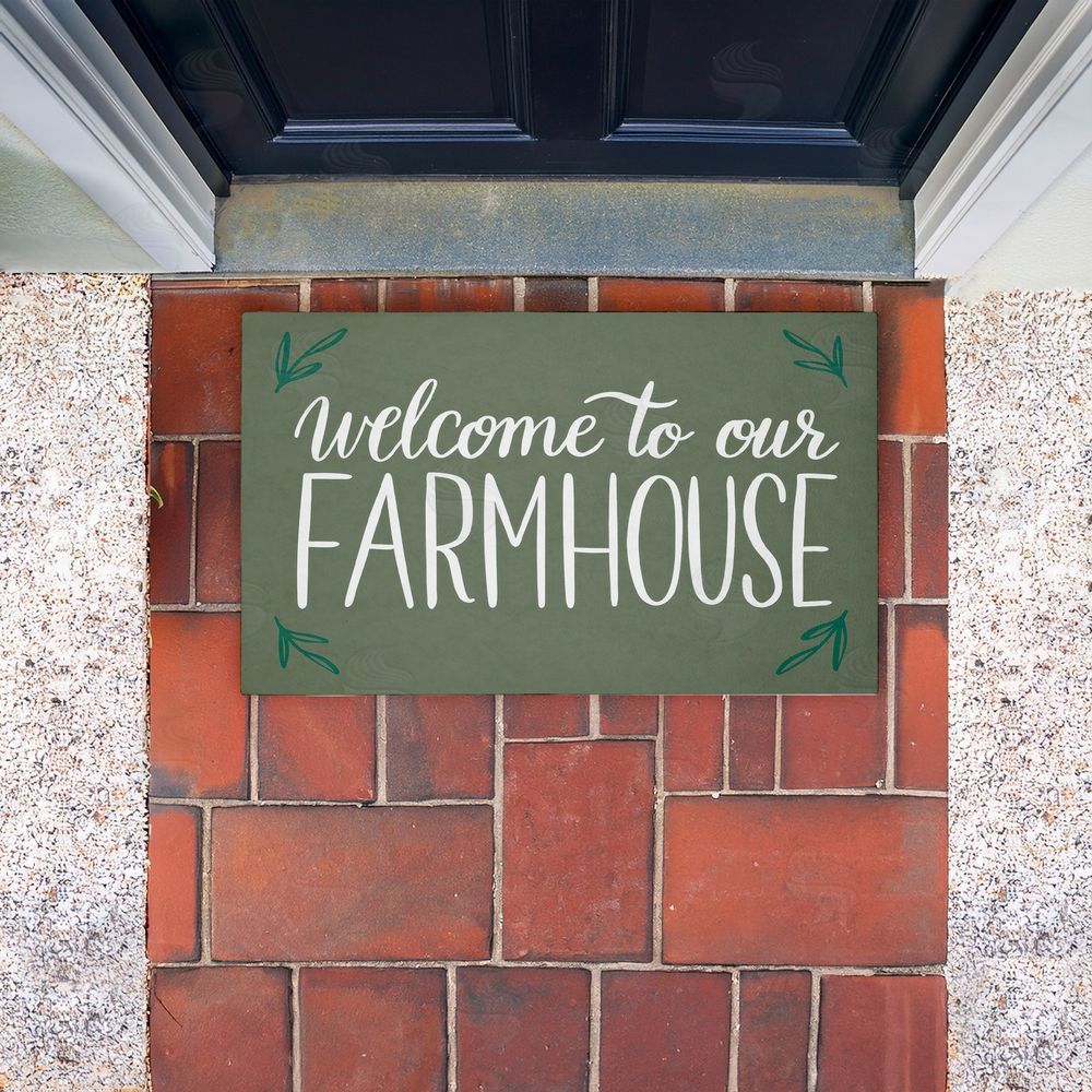Amanda McGee | Farmhouse Welcome with Sprigs Non-Woven Door Mat